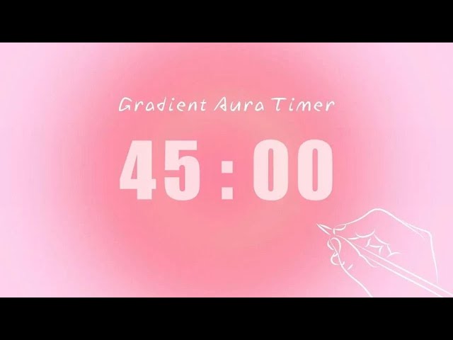 45-Minute Silent Study Timer | Soft Alarm Only | Pink Aesthetic | ADHD-Friendly