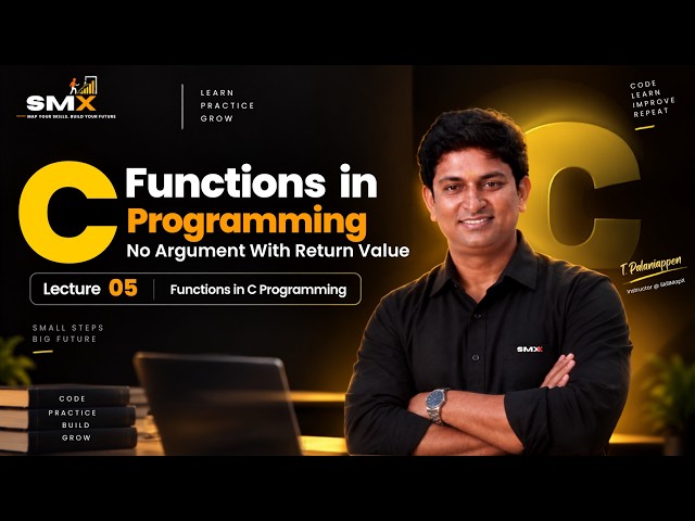 No Argument With Return Value Function in C | C Programming | Lecture 05 | SkillMapX