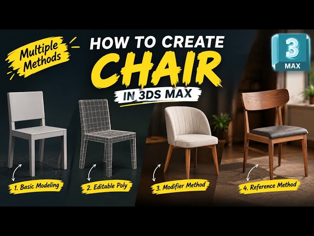 Created a Chair 4 Different Ways in 3ds Max! 🤯 | Which Method Is Better?