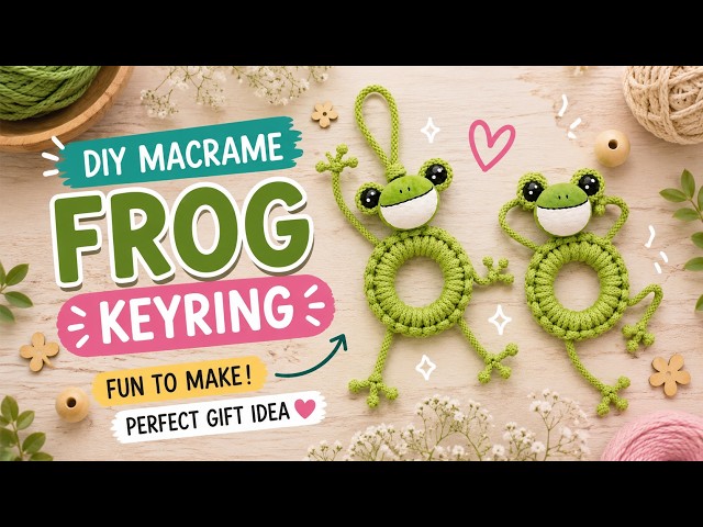 How to Make Macrame Frog Pendant 🐸 Step-by-Step Beginner Tutorial