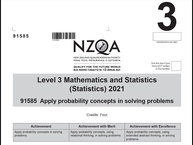 NCEA Level 3 Probability 2021 Exam Walkthrough | AS91585 Worked Answers
