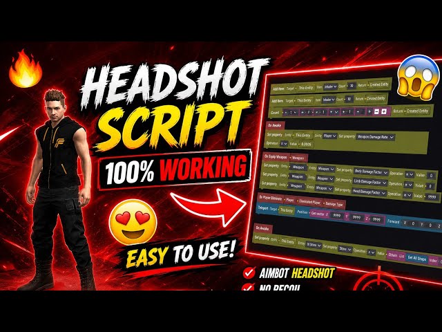 How To Create Headshot Script In Free Fire Craftland | Step By Step