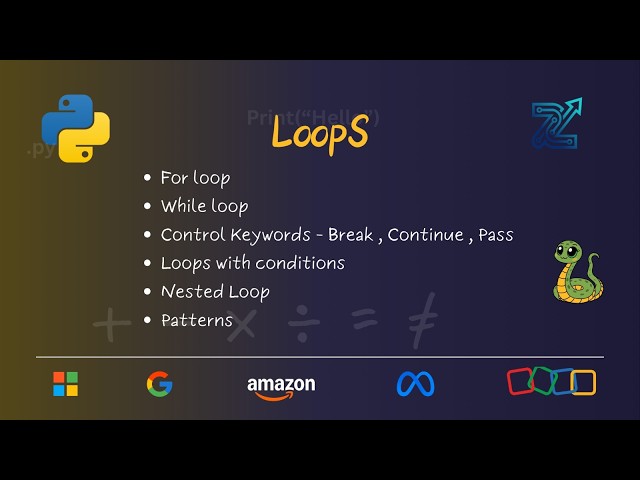 Python Tutorial 4 for Beginners | Loops, Patterns, Break & Continue | Python 3