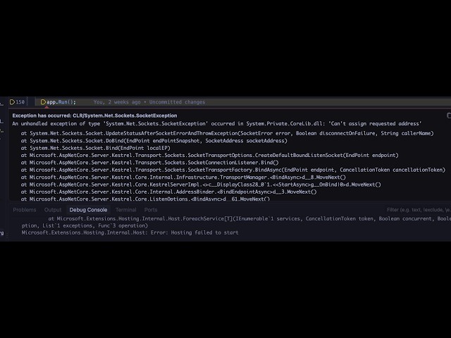 How to Fix “Failed to Bind to Address” Error in C# ASP.NET Core