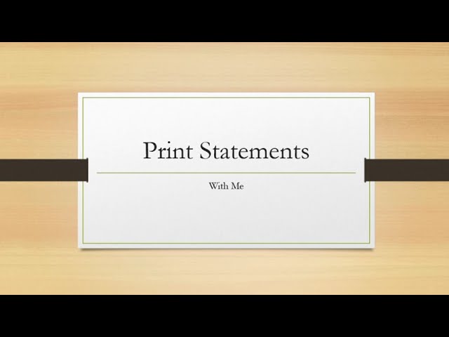 Print Statements for Beginners - Python