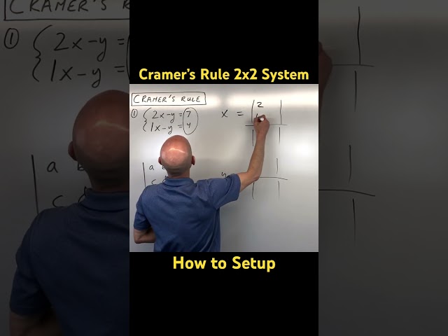Cramer’s Rule to Solve a 2x2 System (How to Setup)