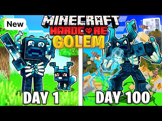 I Survived 100 Days as a WARDEN GOLEM in HARDCORE Minecraft