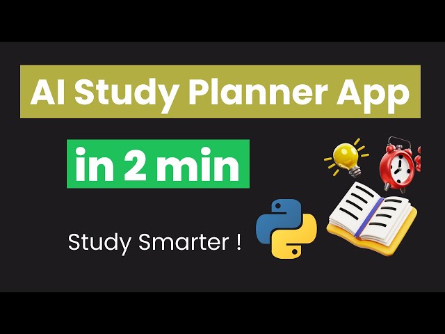 I Create AI Study Planner App in 2 min using Python & Python AI Projects