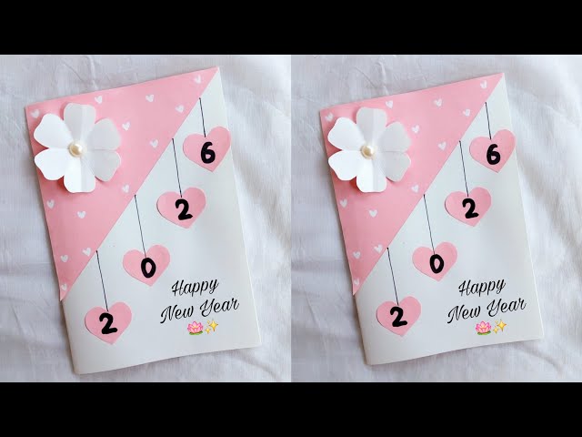 New year card making/happy new year card idea/new year greeting card making/new year ke liye card