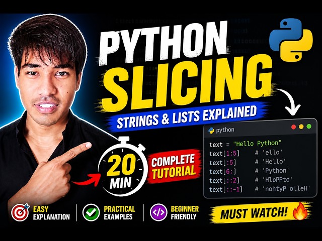 Learn Python Slicing in 20 Minutes 🚀 | Complete Tutorial (Hindi) #coding #programming #python