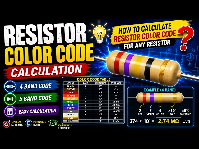 How to Read Resistor Color Codes  Calculate Any Resistor Value Easily 4, 5 & 6 Band