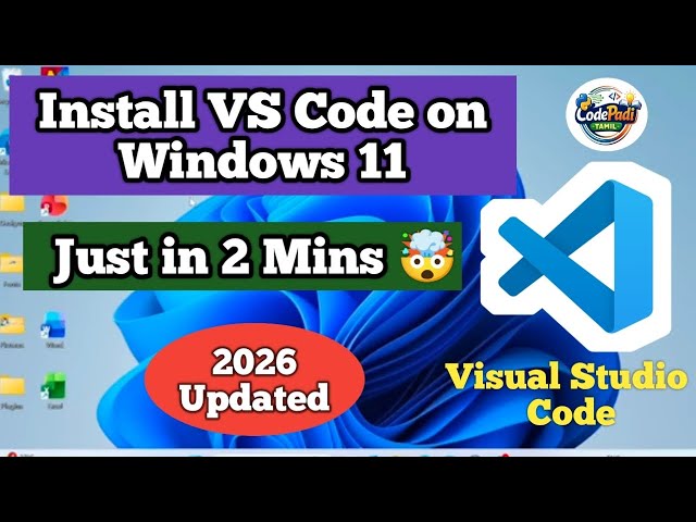 How to install VS Code (Visual studio) on windows 11 in tamil | Just in 2 Mins 🤯🚀