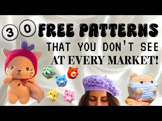 ✶⋆. 30 UNIQUE & FREE Crochet Patterns to Make for Markets 🧶 | Cute + Market-Friendly .⋆✶
