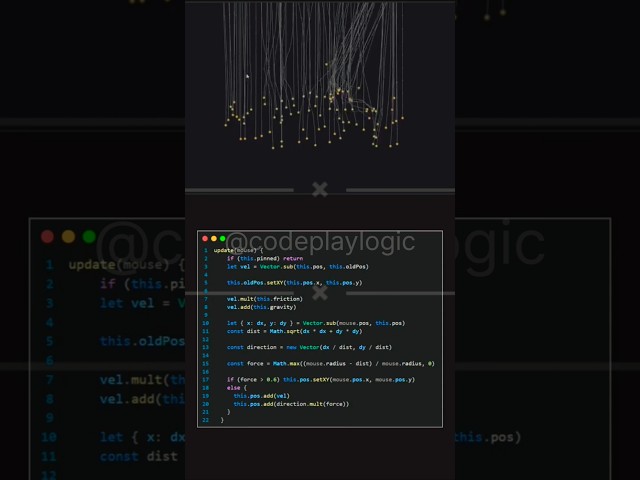 Bro really turned physics into pure code magic. #Coding#JavaScript #codingfun#shorts#fyp#shortsfeed