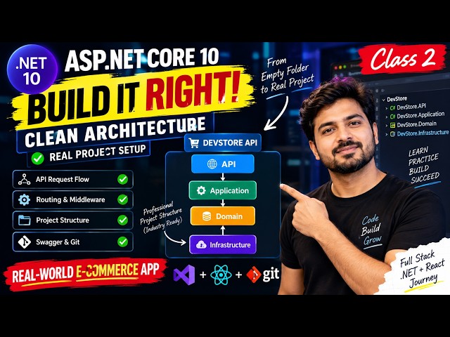 ASP.NET Core 10 Clean Architecture Project Setup | Build DevStore API from Scratch