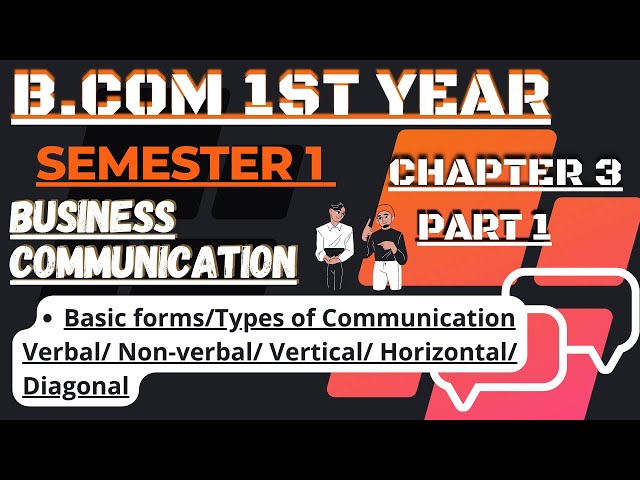 Types of Communication/Business communication B.com 1st year semester 1 chapter 3