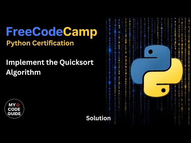 Implement the Quicksort Algorithm - FFC Python Course