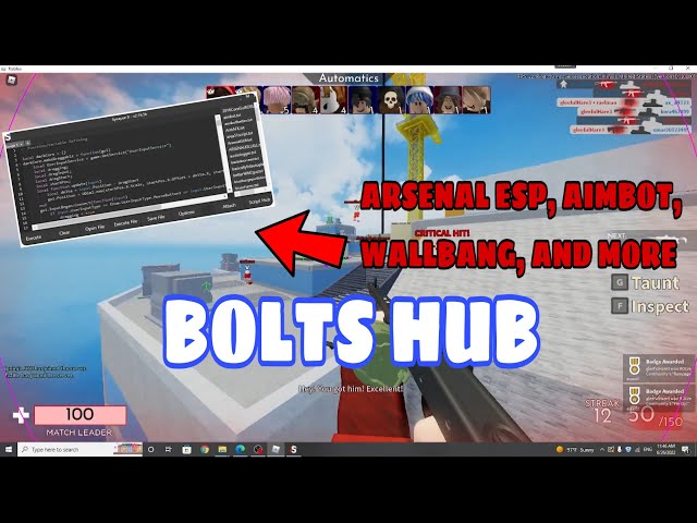 ROBLOX ARSENAL SCRIPT: BOLTSHUB 🔥 | PASTEBIN 2022