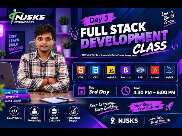 Full Stack Development Course in Lucknow | Day 3 Full Stack Web Development Class | NJSKS