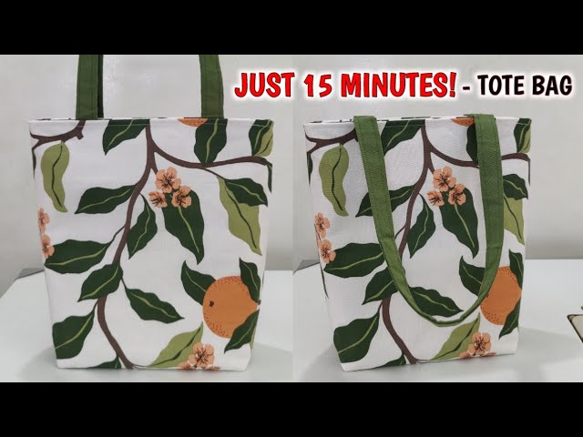 JUST 15 MINUTES!!! How to sew tote bag | Tote bag sewing tutorial | Ladies handbag making at home