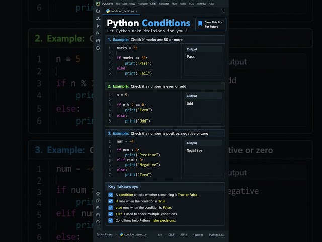 Conditional Statements in Python Explained! if, elif & else | Python Basics