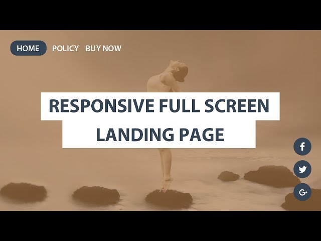 Responsive full screen landing page Using HTML and CSS - Full Screen Landing Page