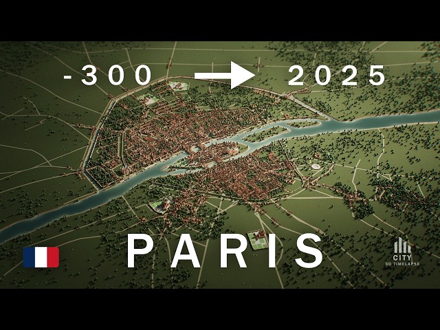 PARIS - 3D TIMELAPSE - 300 BCE to 2025 (No AI)