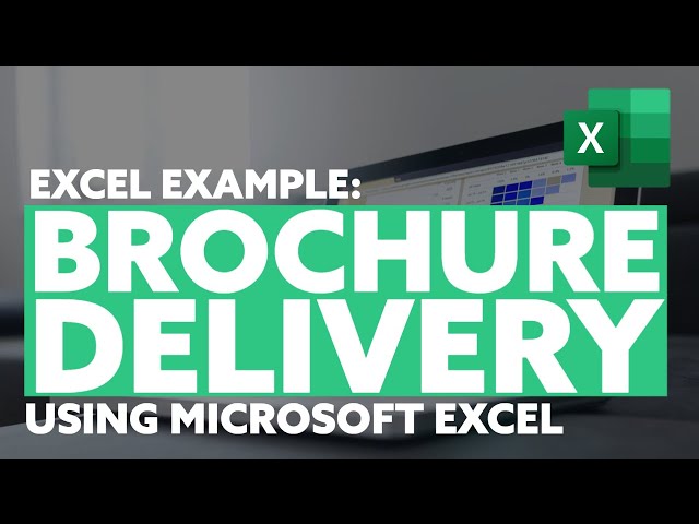 Excel Example: Brochure Deliveries Payment Sheet (VLOOKUP, PERCENTAGES, TOTAL COSTS)