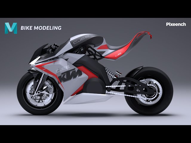 How to 3D Model a Realistic Bike - Maya tutorial (Timelapse) @Pixench