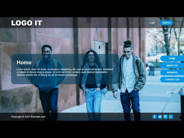 Create HTML Template Using Only HTML and CSS | Full Screen Slide HTML Website