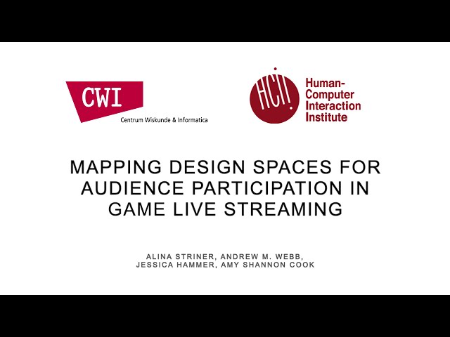 CHI2021 - Mapping Design Spaces for Audience Participation in Game Live Streaming