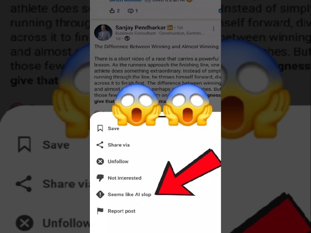 LinkedIn AI Slop Feature Is Here! 🚨 How to Report AI Slop on LinkedIn #shorts #AI #aislop #linkedin