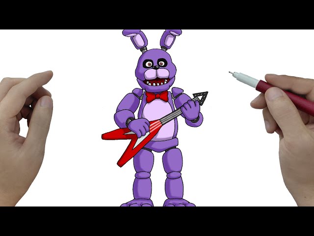 How To Draw Bonnie Playing Guitar Five Nights At Freddy’s Drawing