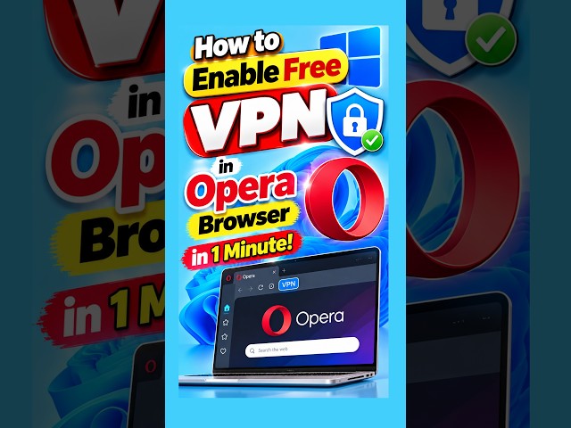 How to Enable Free VPN in Opera Browser in 1 Minute! #Shorts #myideatech