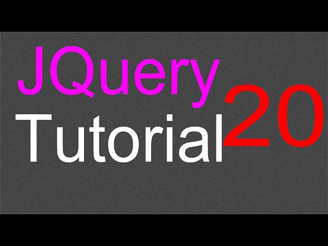 JQuery Tutorial for Beginners - 20 - Show and hide