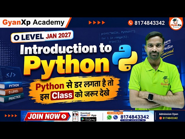 Python Programming | Introduction to Python | M3-R5.1 | O Level JAN 2027 | GyanXp