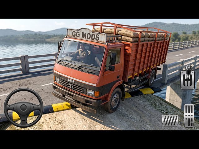 🚛 Tata 1109 Cement Bags Load vs Giant Speed Breakers Map 😱 | Indian Traffic Mod BUSSID