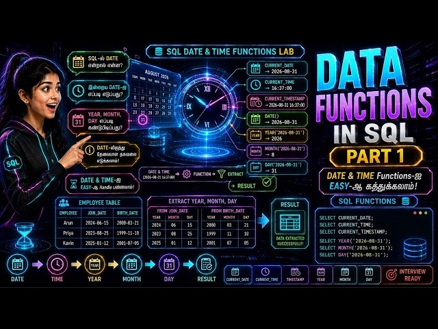 Date Functions in SQL | Part 1 | CURRENT_DATE, NOW, YEAR & MONTH Explained in Tamil 🔥 | Keepgon