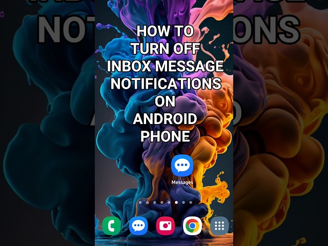 How To Turn Off Inbox Message Notifications on Android Phone #androidtutorial #mobileguide #howto