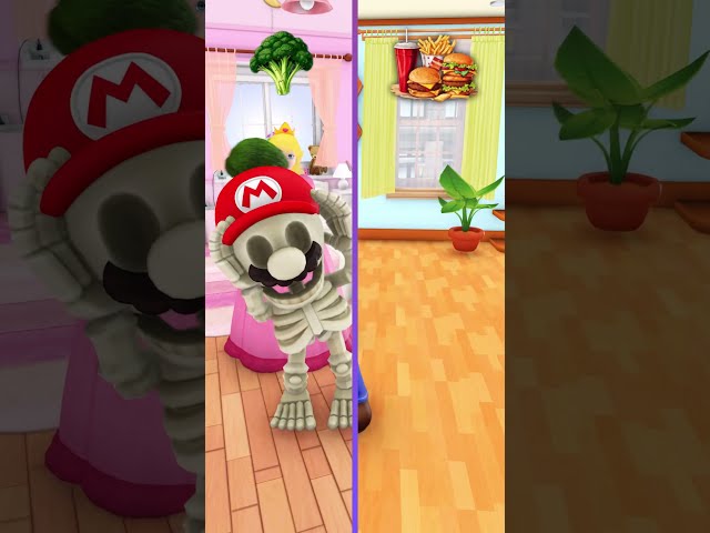 Dancing Challenge with Mario Skeleton vs Peach 😂 Animation Meme #funny #mario