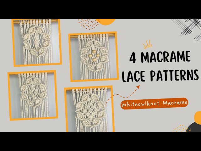4 Lace Macrame Patterns / Step by Step Macrame Patterns Tutorial / New Macrame Ideas DIY