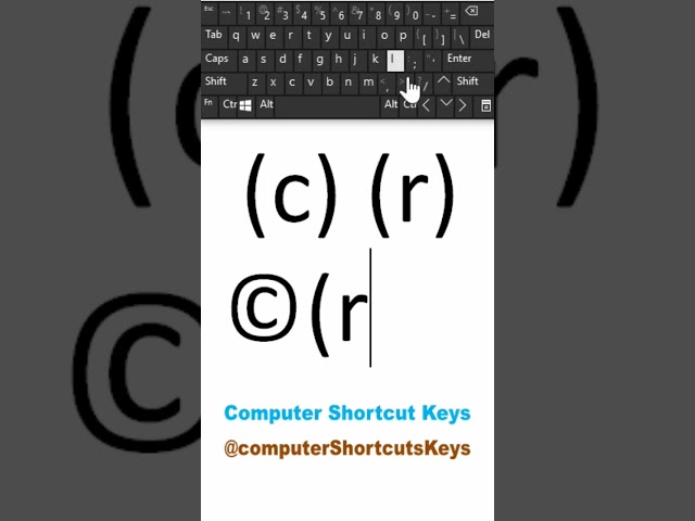 keyboard shortcut for Copy right Sign, (r), tm Symbol Shortcut key #shorts