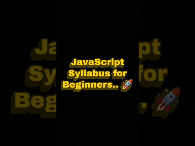 JavaScript Best Roadmap in 2026...#javascript #coding