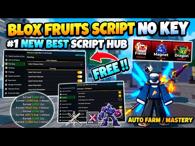 New *OP* Blox Fruits Script No Key - Auto Farm, Mastery, Raid, Boss, New Quest, Fruit ESP & More! 🔥
