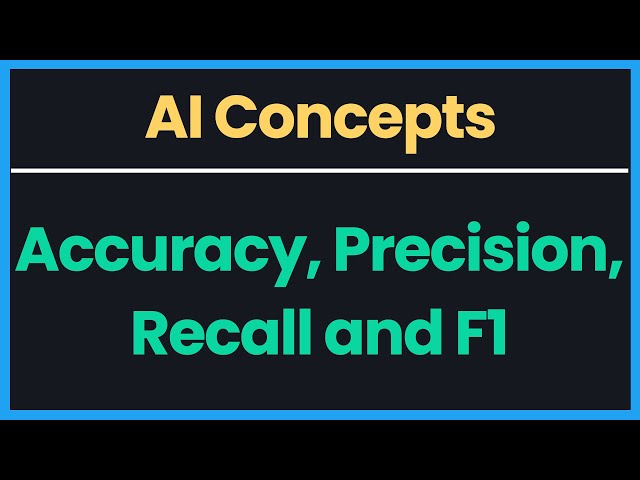 AI Concepts: Accuracy, Precision, Recall and F1