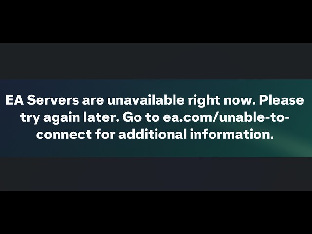 Fix EA Sports FC 27 Error EA Servers Are Unavailable Right Now