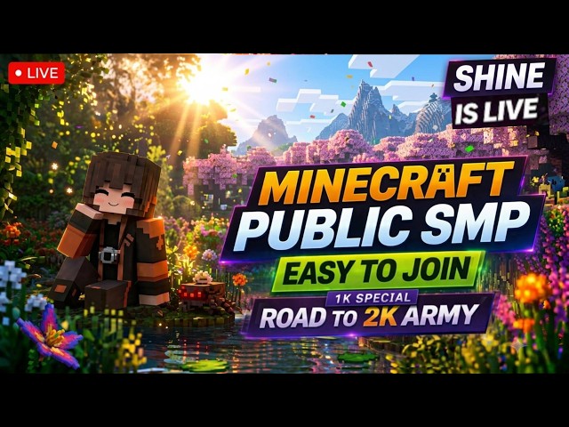 Im BACK🏆 24/7 Minecraft Public SMP LIVE 🔥 | Java + PE | Join Fast 🚀 | Road to 2K