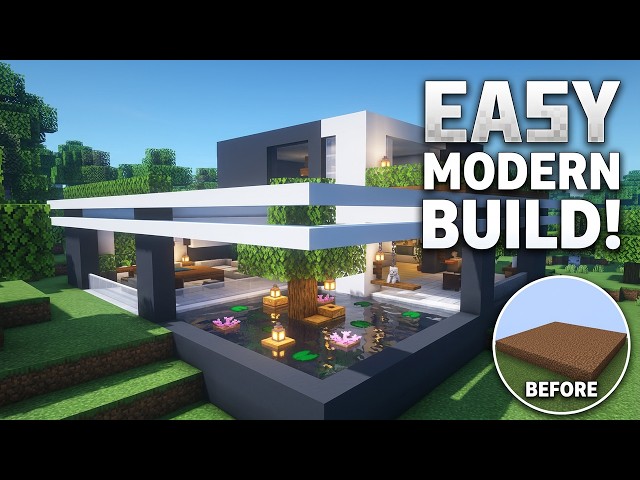 How to Build a Stunning Modern House | Minecraft Tutorial 🍀 (#43)