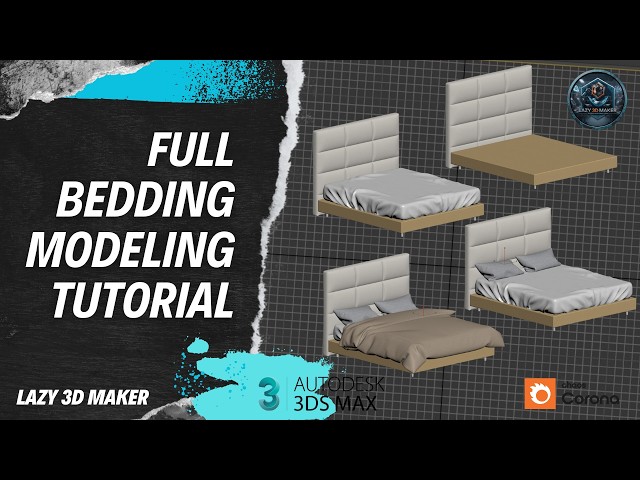 How to Model Bedding in 3ds Max | Pillows, Sheets & Blankets.