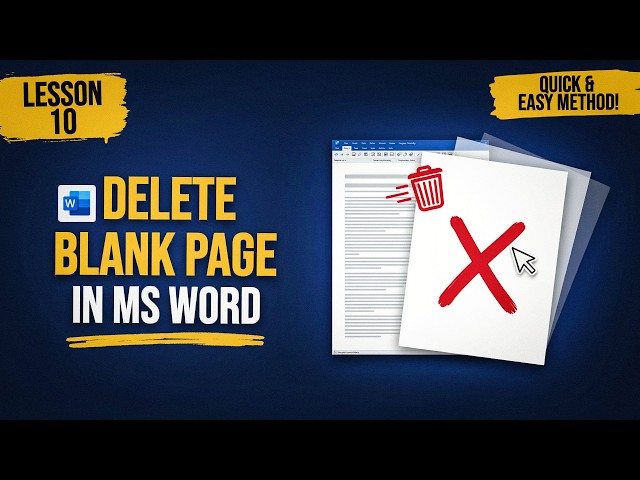 How to Delete a Blank Page in MS Word | Remove Extra Page Easily | Microsoft Word Tutorial